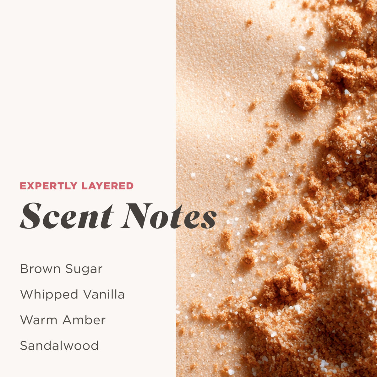 Caress exfoliating granules close-up showing gentle buffing action