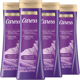 Caress front packaging showing bottle and signature scent benefit