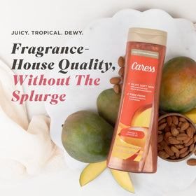 Creamy lather texture of Caress body wash delivering soft skin