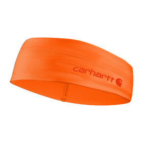 Carhartt headband front view in brite orange showing fit and visibility benefit