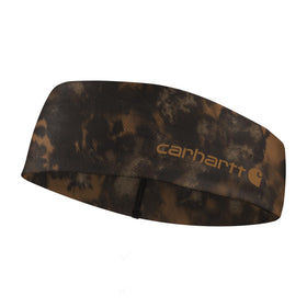 Carhartt headband front view showing logo and fit benefit