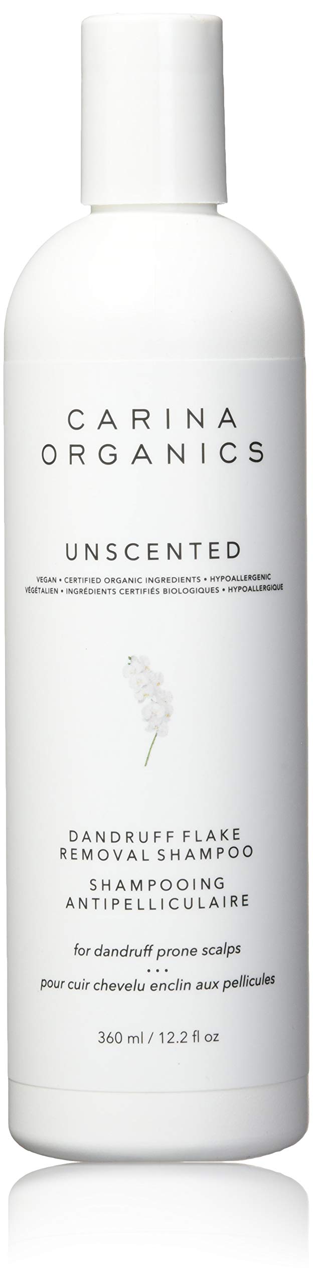Carina Organics front bottle view showing label and unscented benefit