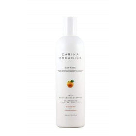 Carina Organics front packaging showing product label and citrus imagery for clear branding