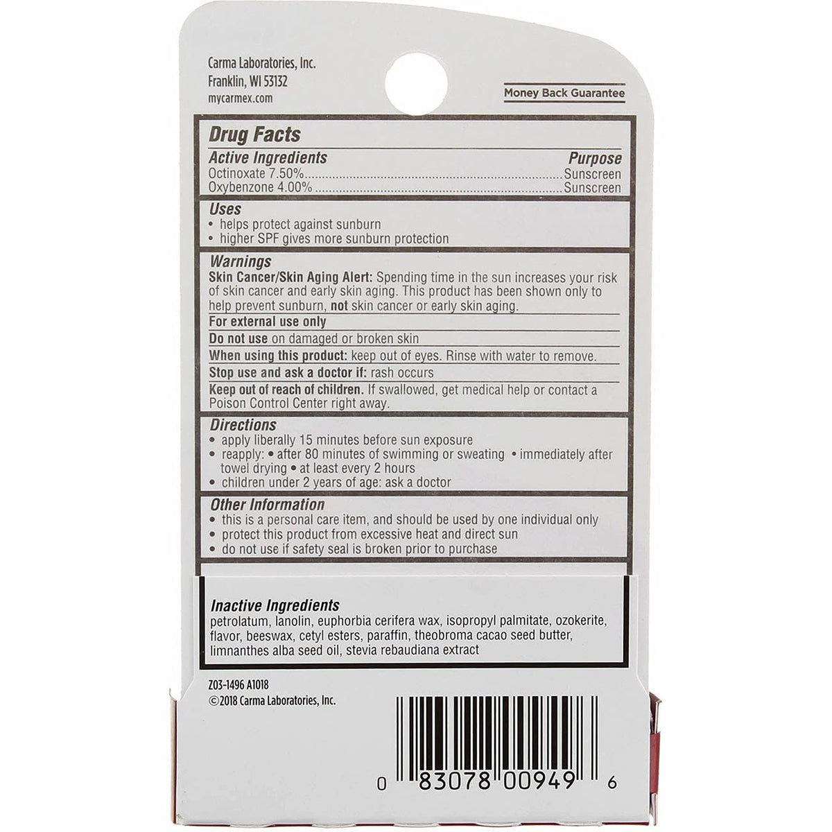Carmex Click‑Stick cherry texture closeup highlighting smooth, moisturizing finish