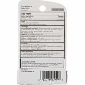 Carmex Click‑Stick cherry texture closeup highlighting smooth, moisturizing finish