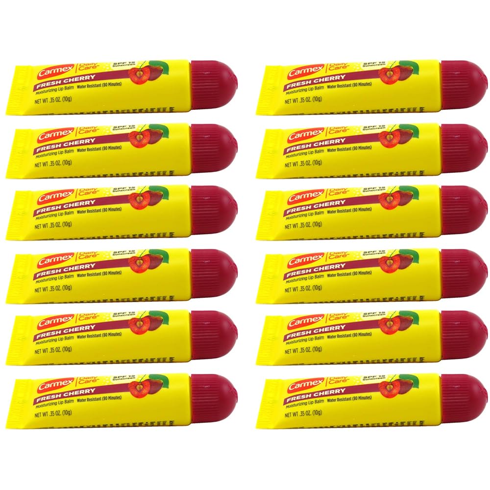 Carmex front packaging showing 12-pack for convenient supply