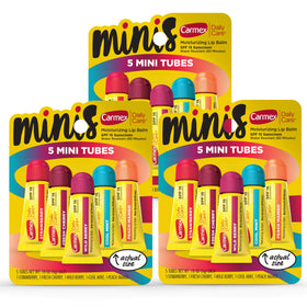 Carmex multi-flavor pack front view showing SPF 15 and count benefit