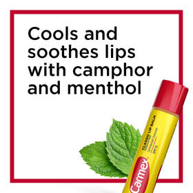 Carmex stick open and ready to apply for quick soothing relief