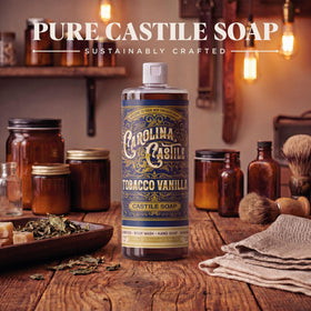 Carolina Castile bottle held in hand to show size and concentrated value