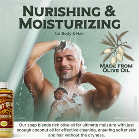 Close-up of Carolina Castile Soap label highlighting organic certification and ingredients