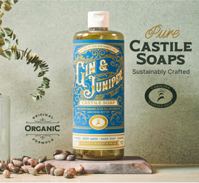 Carolina Castile Soap dispensing creamy lather showing easy pump use benefit