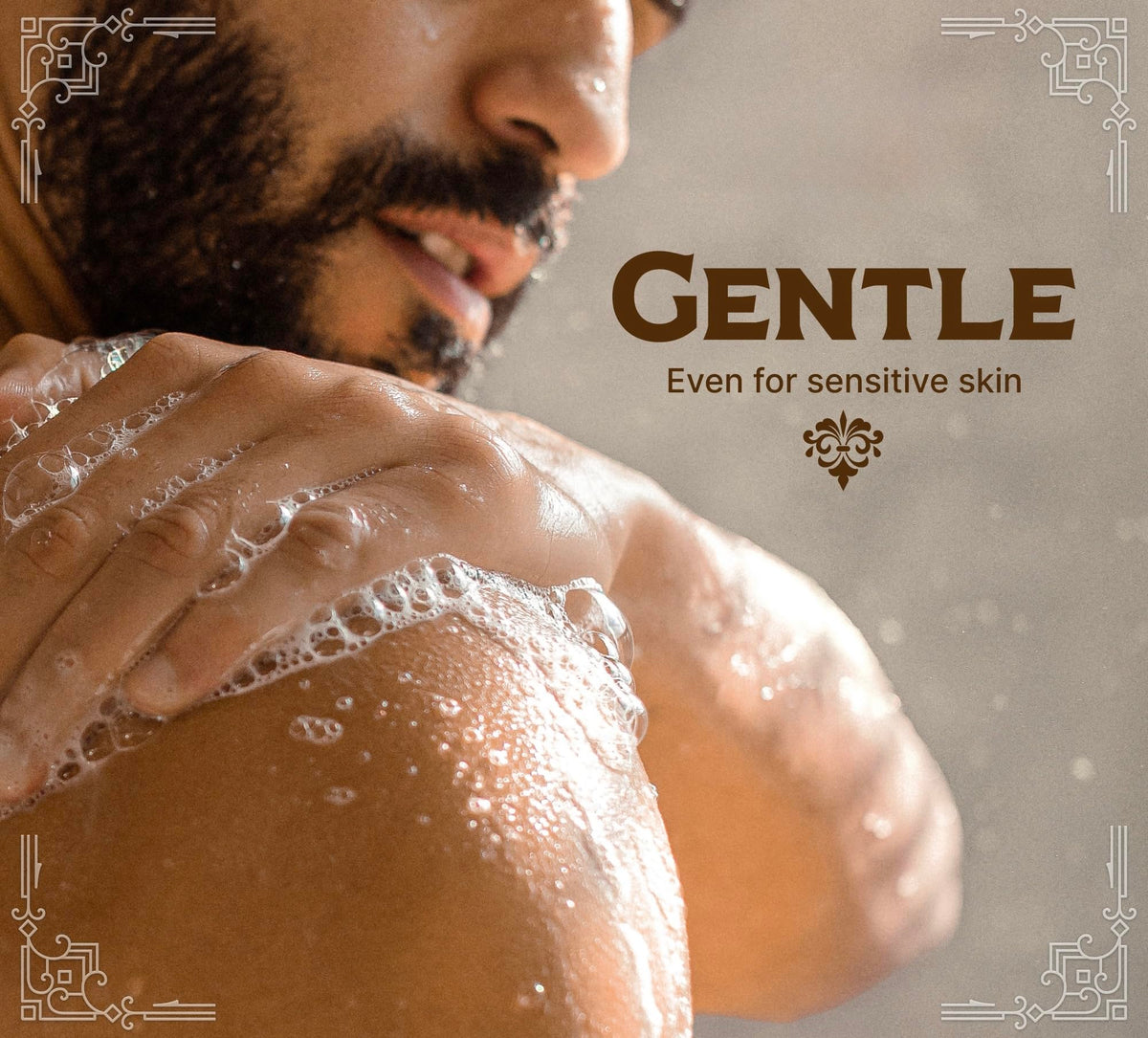 Carolina Castile Soap rich lather close-up on skin, showing gentle cleansing benefit