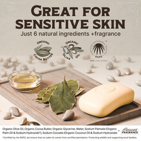 Carolina Castile Soap rich lather in hand showing moisturizing cleanse benefit