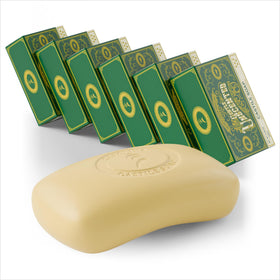 Carolina Castile Soap front packaging showing six bars and label benefits