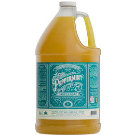 Carolina Castile Soap front label showing peppermint scent and organic claims, clear benefit: trusted organic formula