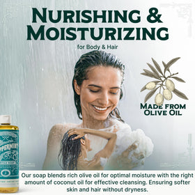 Carolina Castile Soap being poured from gallon container, benefit: concentrated pour for refills
