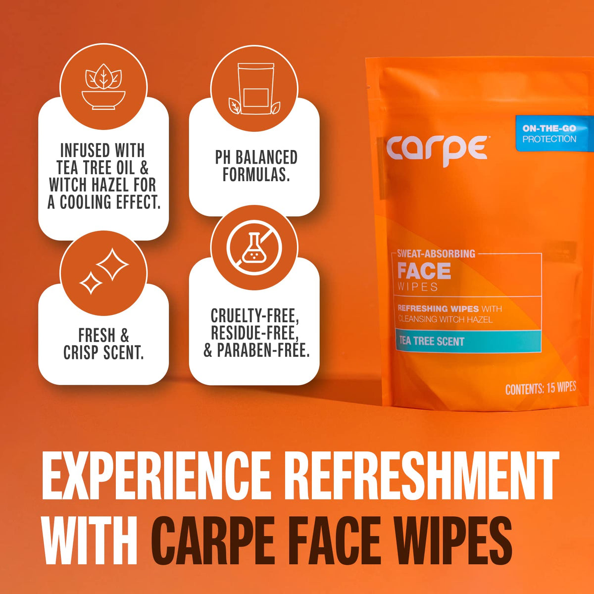Carpe close-up texture of wipe highlighting absorbent cloth benefit
