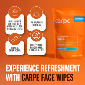Carpe close-up texture of wipe highlighting absorbent cloth benefit