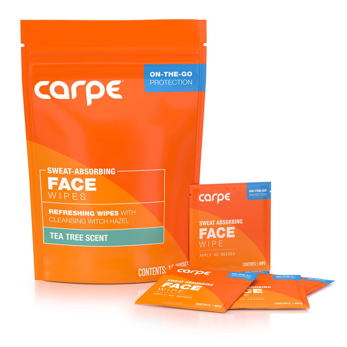 Carpe front packaging showing 15 wipes and energizing scent benefit