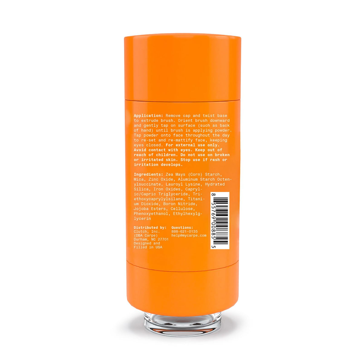 Carpe powder and brush in gym bag showing on-the-go sweat protection