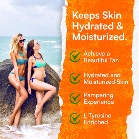 Carrot Sun applied on arm demonstrating smooth, streak-free coverage