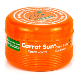 Carrot Sun front label showing product for even tanning