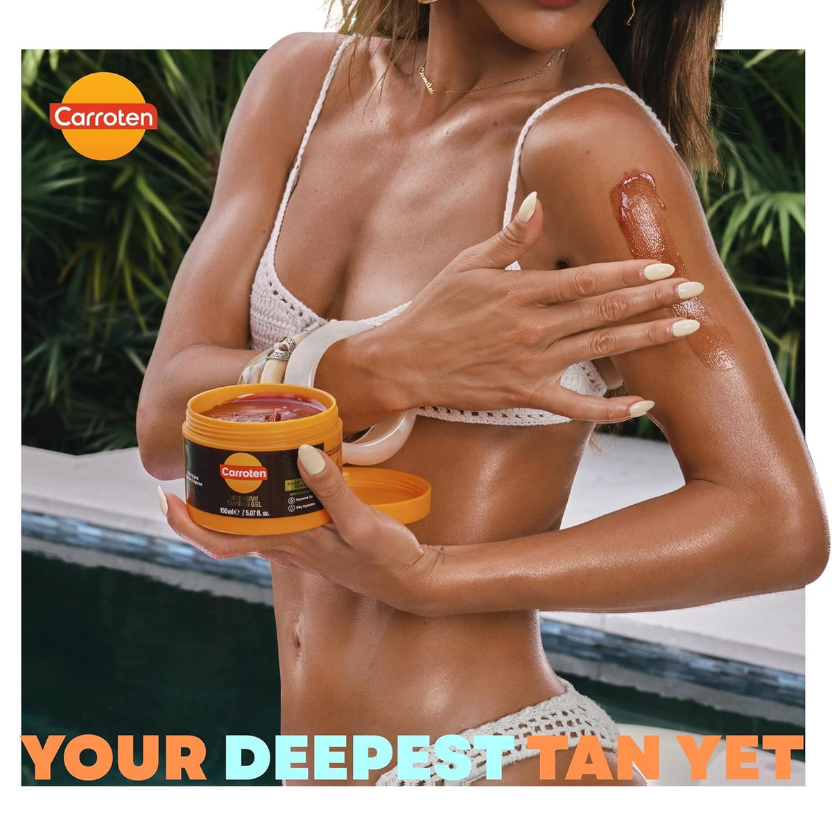 Carroten used at beach in lifestyle scene showing confidence and water use benefit