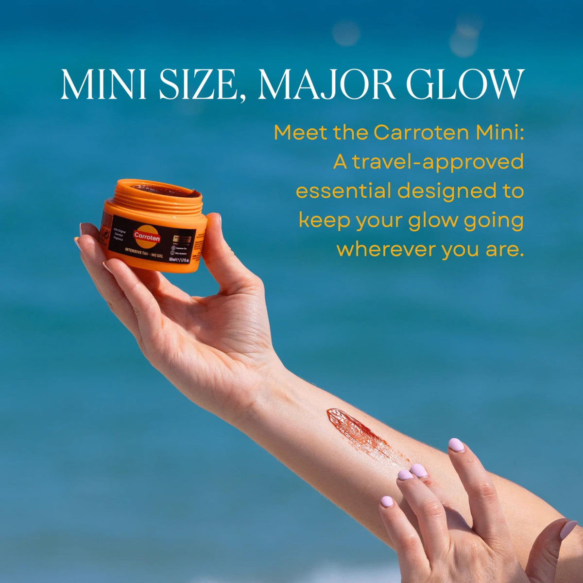 Carroten gel texture close-up highlighting silky non-greasy spread