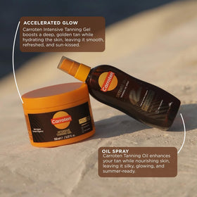 Carroten oil spray in hand demonstrating easy mist and hydrated glow