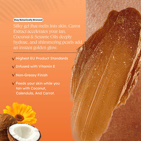 Carroten gel drop on finger highlighting silky, non-greasy feel for smooth spread