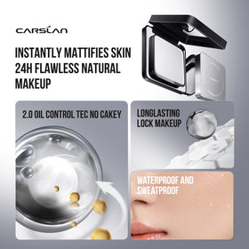 CARSLAN applying powder to T-zone controlling shine for longer-lasting makeup