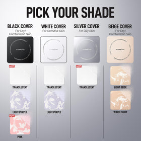 CARSLAN compact beside foundation bottles showing seamless layering benefit