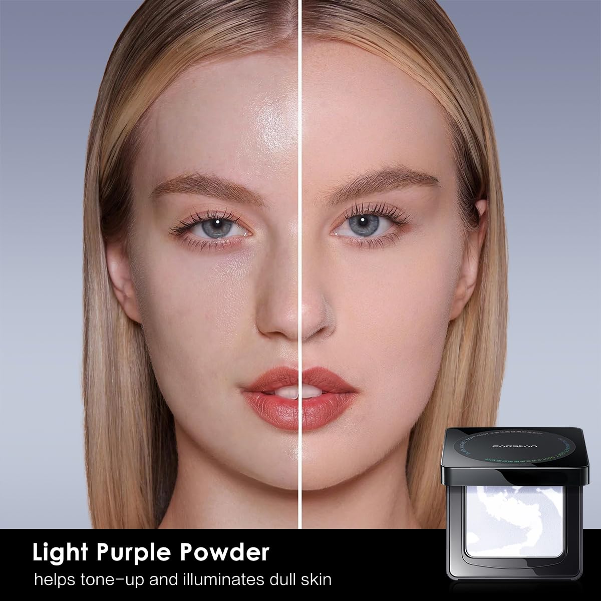 CARSLAN compact open with mirror and puff for convenient touch-ups