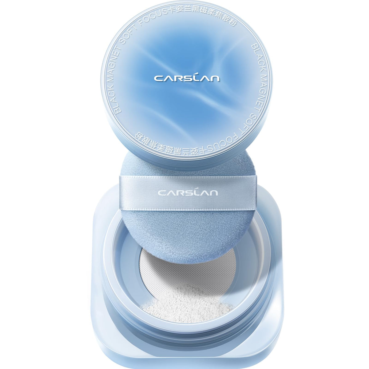 CARSLAN front packaging showing powder jar and branding for long-lasting wear