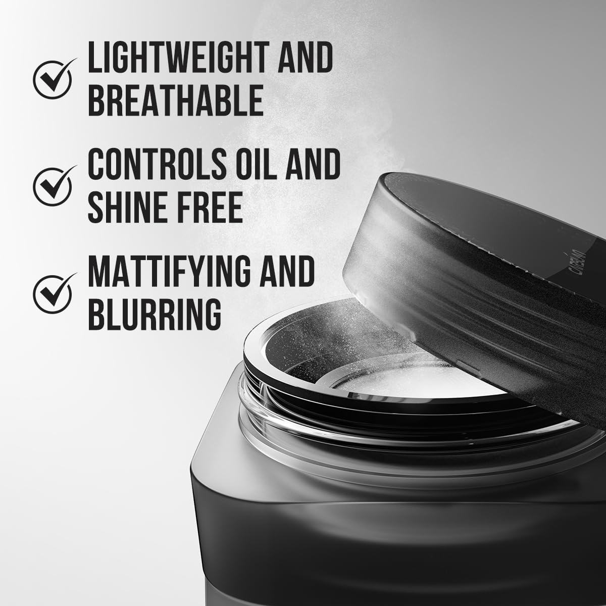 CARSLAN powder texture close-up highlighting ultra-fine finish that blurs pores