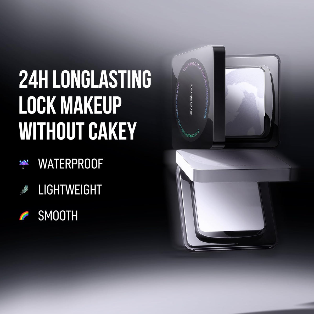 CARSLAN pressed powder close-up showing ultra-fine texture for smooth finish