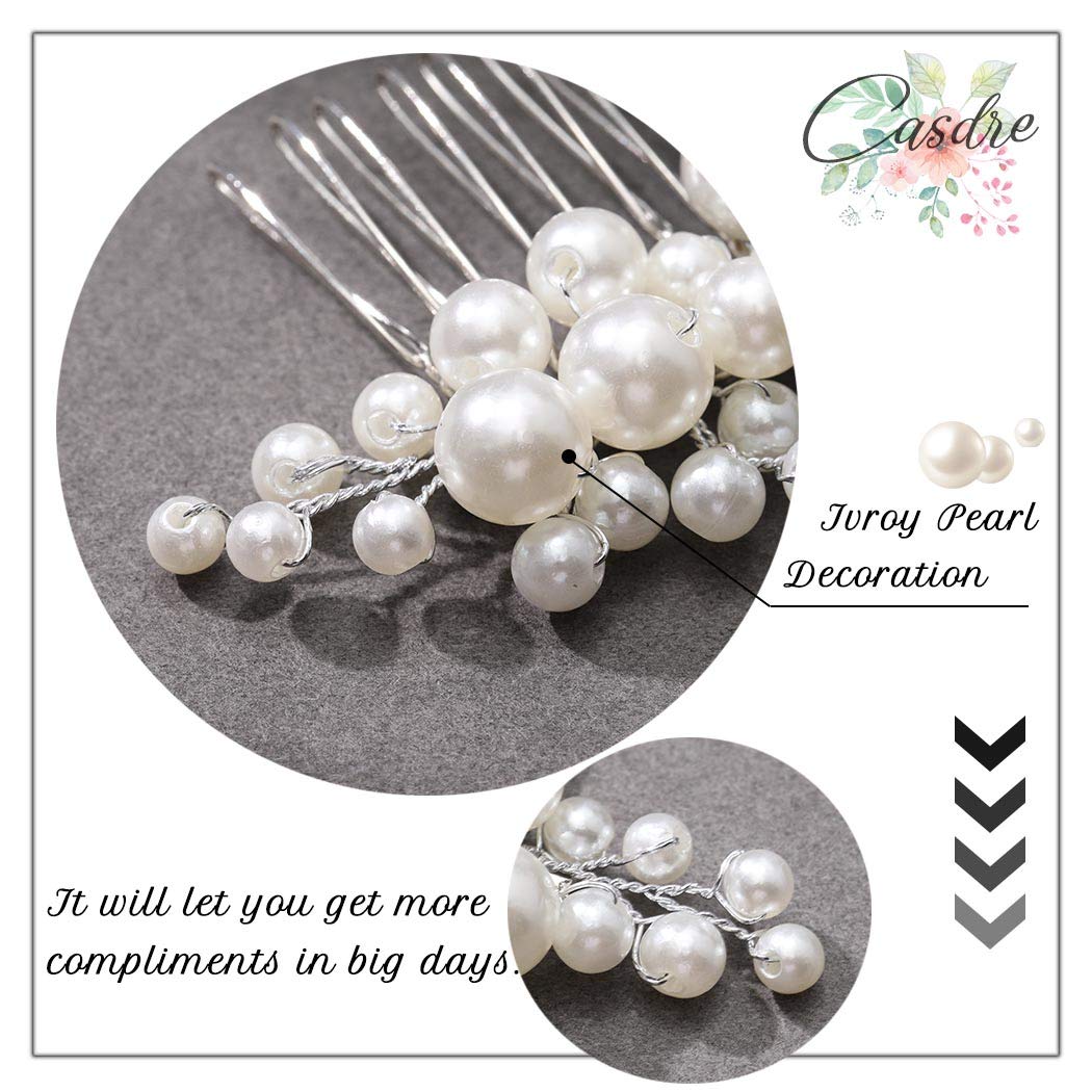 CASDRE hair comb secured in a bridal updo offering polished style and hold