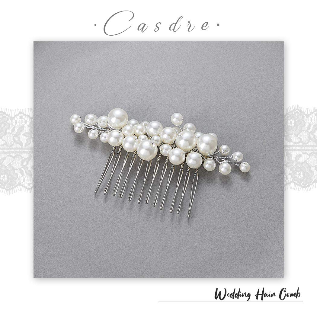 CASDRE hair comb placed with veil showing low-profile complement and compatibility