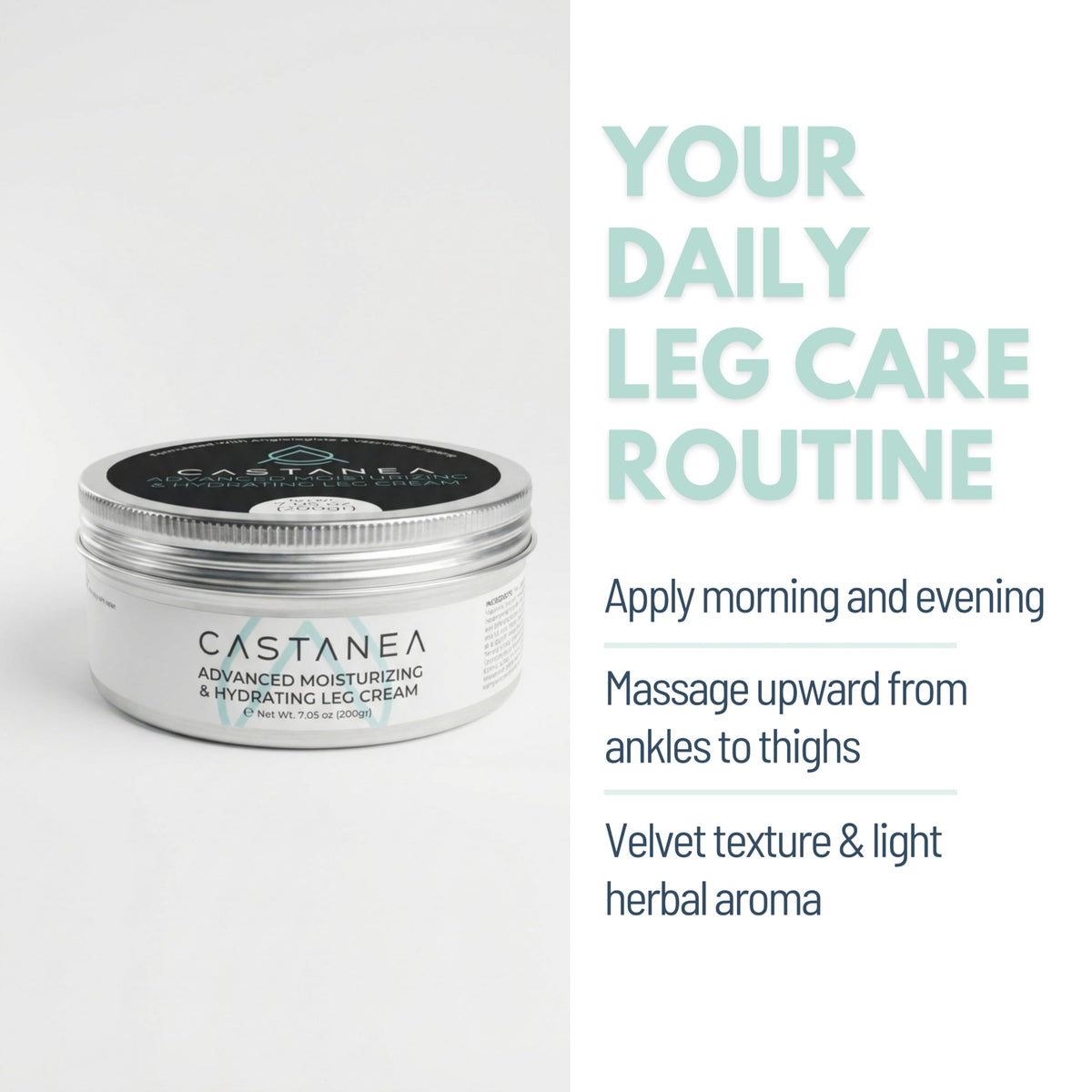 CASTANEA tube on bedside table for easy daily application