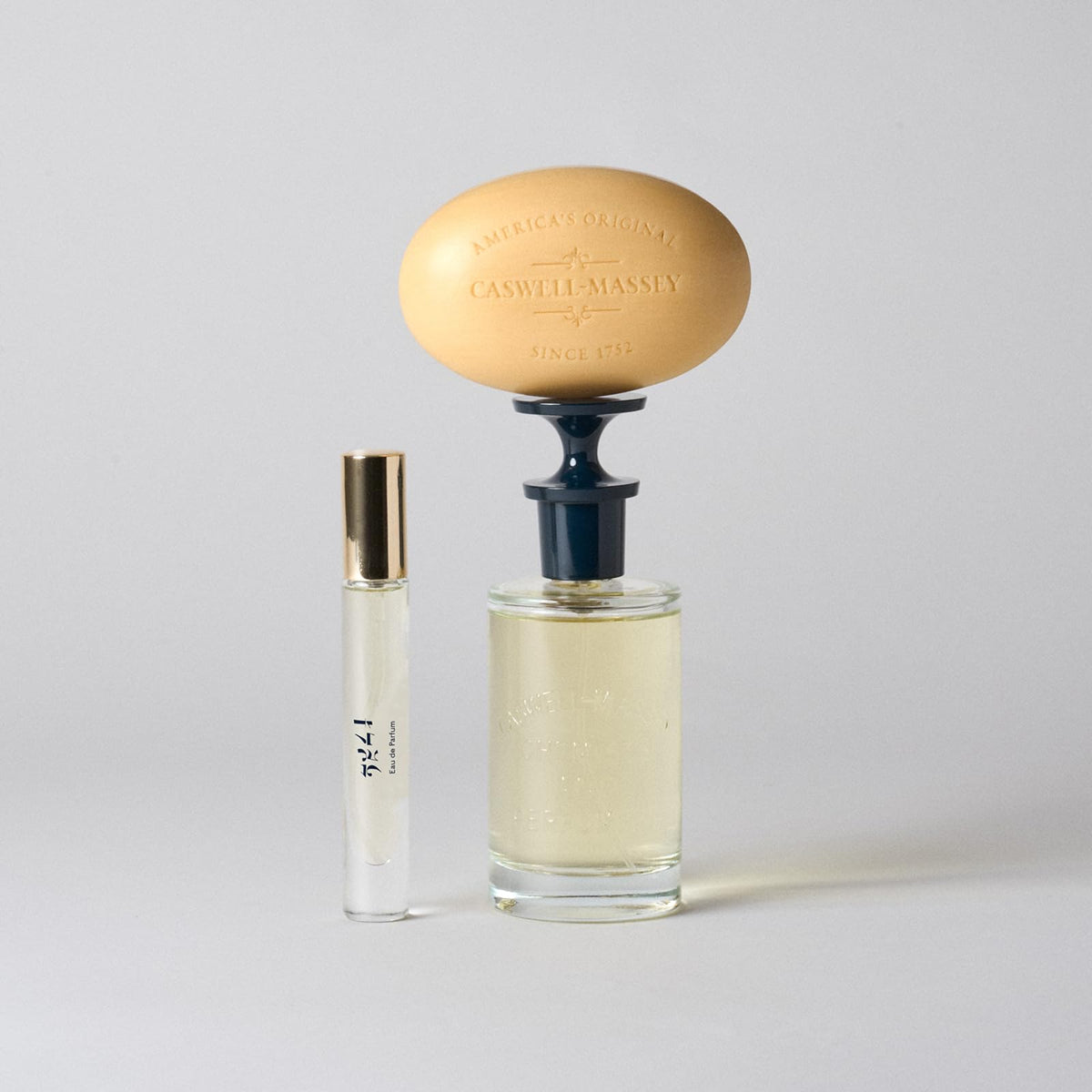Caswell-Massey elegantly boxed soap staged as a gift-ready presentation
