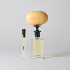 Caswell-Massey elegantly boxed soap staged as a gift-ready presentation