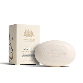 Caswell-Massey almond bar front packaging showing elegant label and gift-ready look