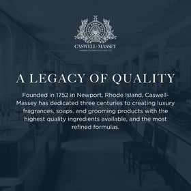 Caswell-Massey label and ingredient list visible for transparency and plant-based appeal