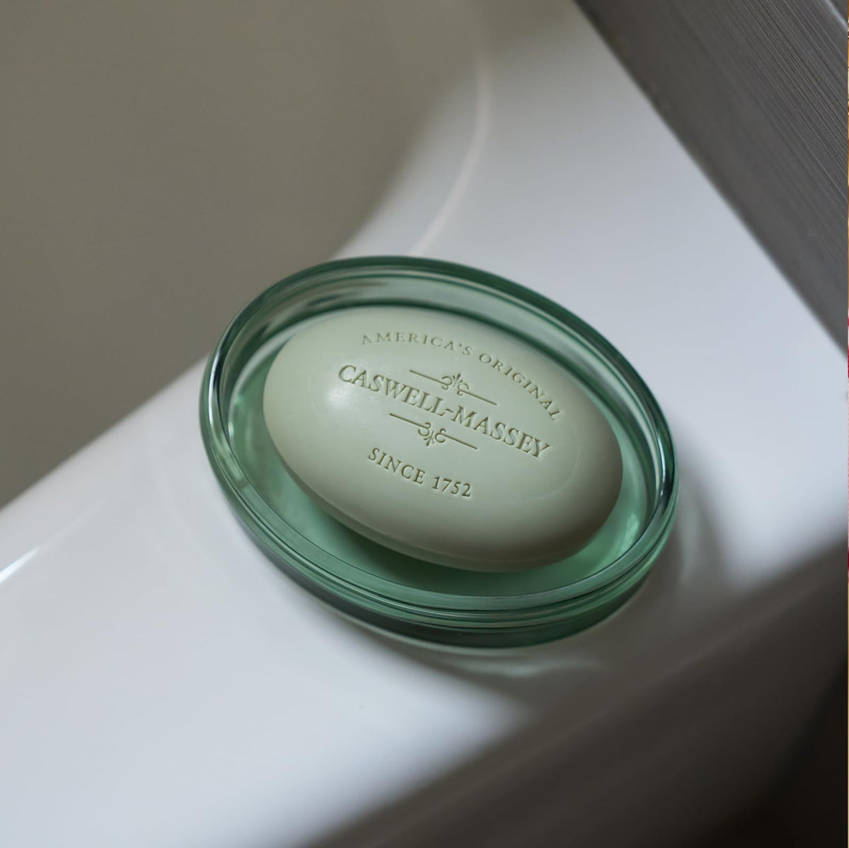 Caswell-Massey lather in hand demonstrating rich moisturizing foam