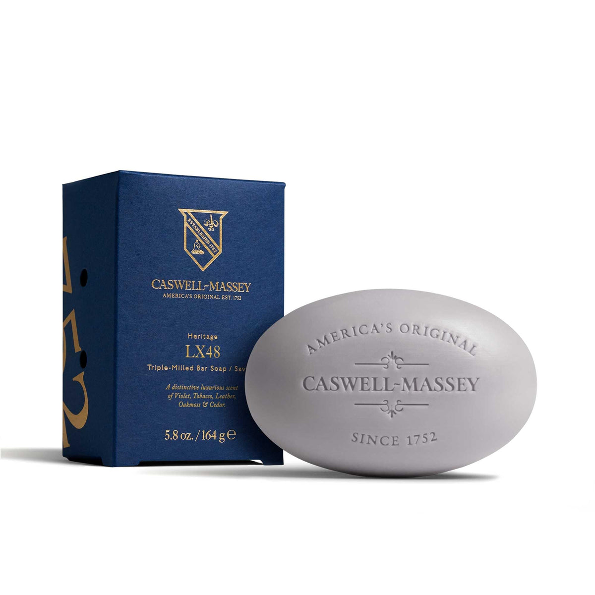 Caswell-Massey front boxed soap showcasing premium presentation and gifting appeal