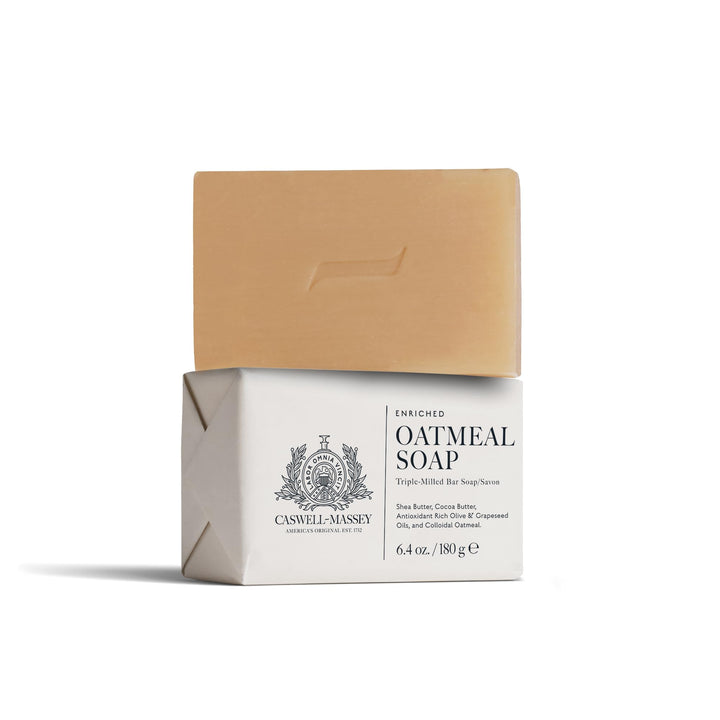 Caswell-Massey front packaging showing bar and benefits