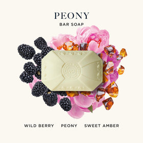 Caswell-Massey full 3.5 oz peony soap bar demonstrating solid shape and finish