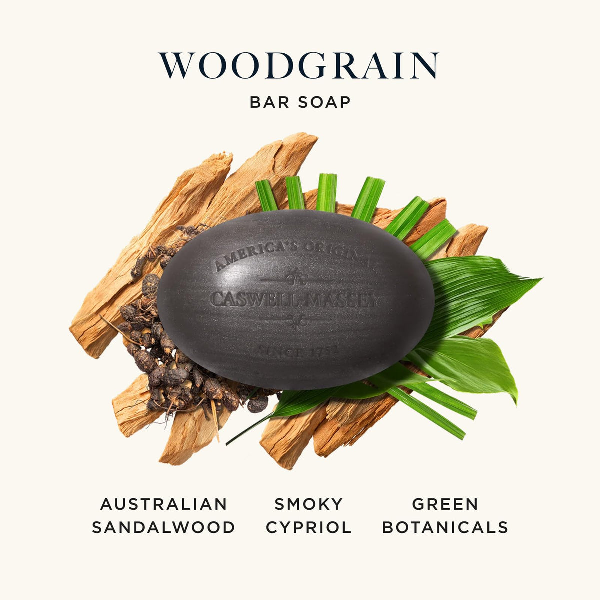 Caswell-Massey close-up of bar texture highlighting triple-milled creamy lather