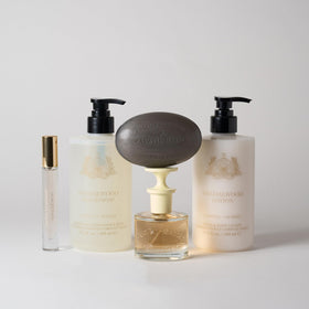Caswell-Massey soap in bathroom lifestyle scene conveying refined everyday use