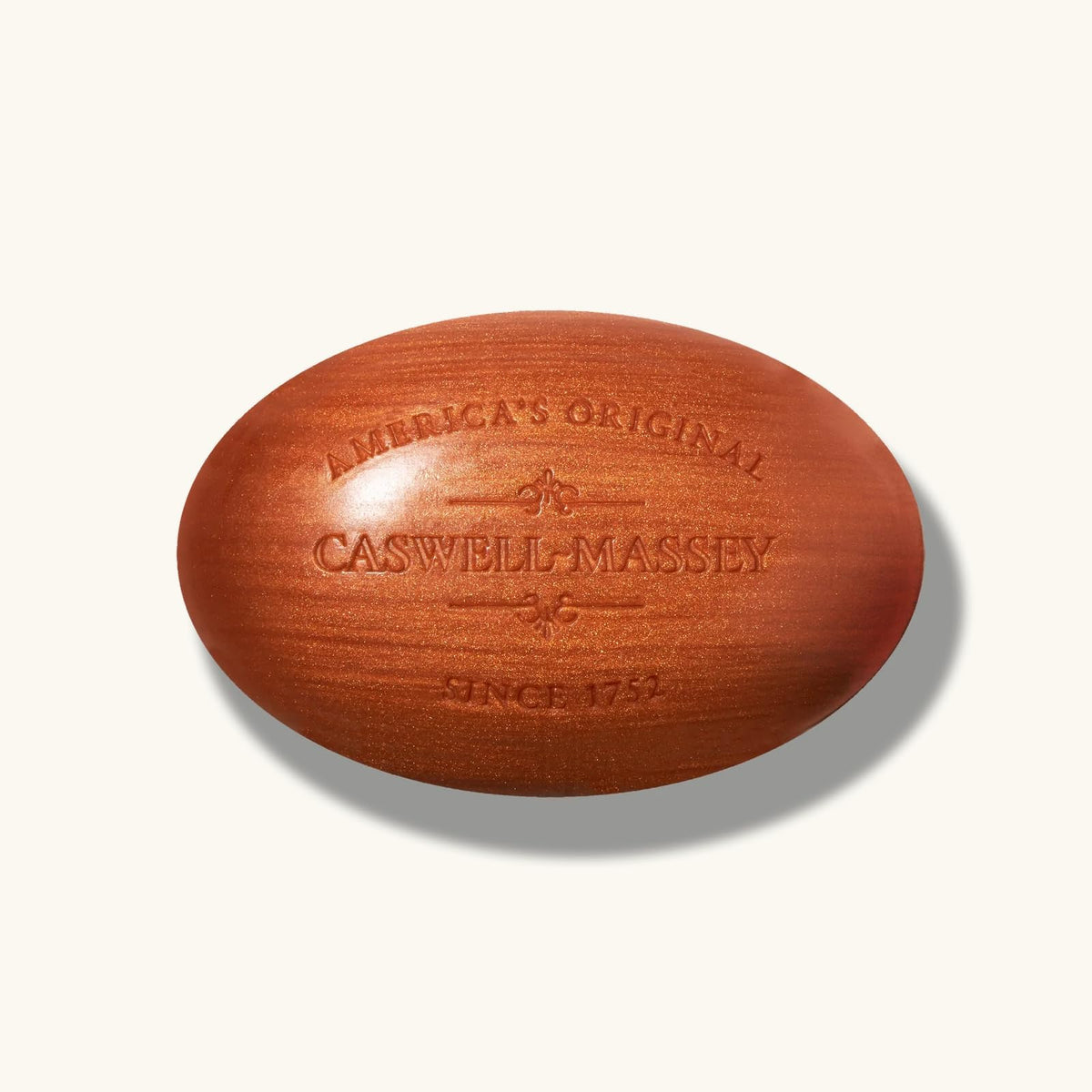 Caswell-Massey soap beside ruler indicating bar size and long-lasting value